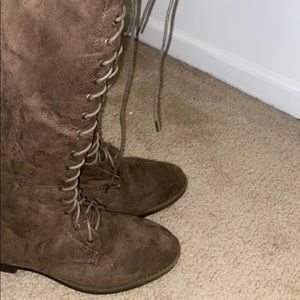 Over the knee suede boots